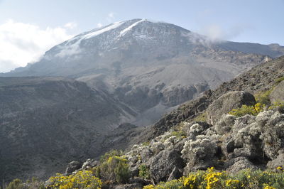 Scenic view of mountains against sky