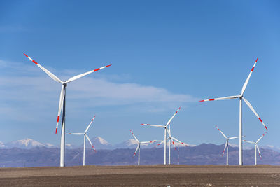 Wind farm in the remote atacama desert in chile