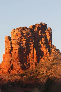 Low angle view of rock formations