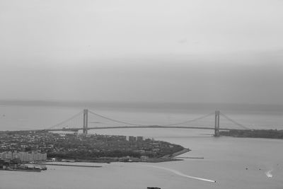 Suspension bridge over sea