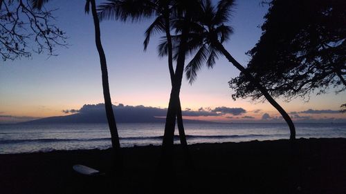 Scenic view of sea at sunset