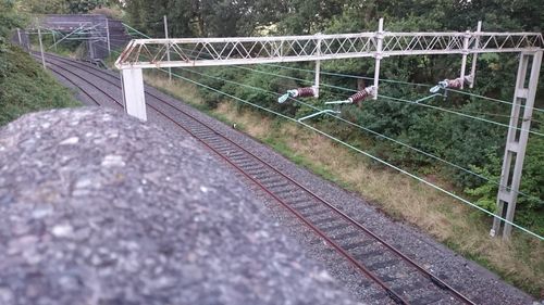 Close-up of railroad track