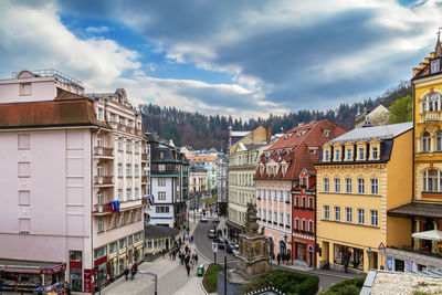 View of karlovy vary city center, czech republic