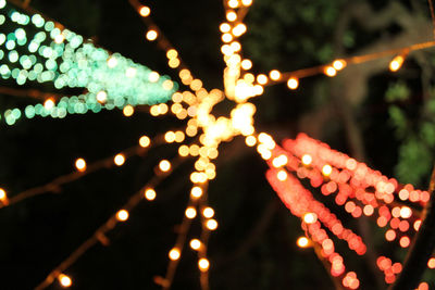 Close-up of illuminated christmas lights