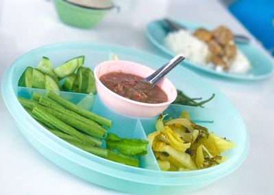 Close-up of meal served in bowl