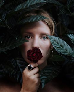 Close-up portrait of a beautiful young woman