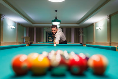 Man playing pool