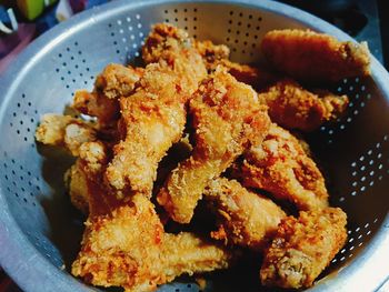 High angle view of food in plate