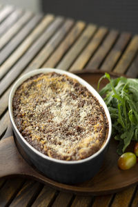 Close-up of food on table