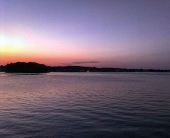 Scenic view of sea at sunset