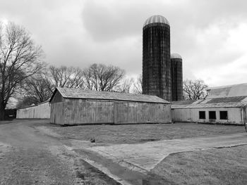 View of historic building in winter