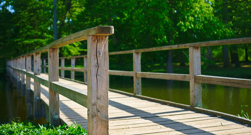 Wooden bridge over water