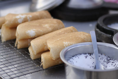 Close-up of food on table