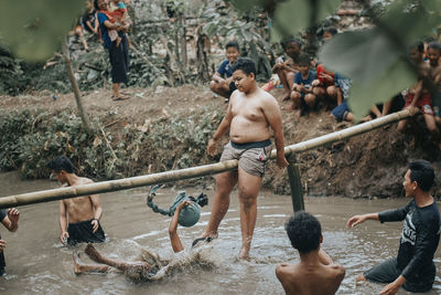 People enjoying in water
