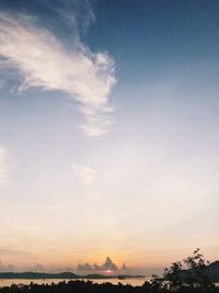 Scenic view of silhouette landscape against sky during sunset