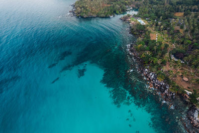 High angle view of sea