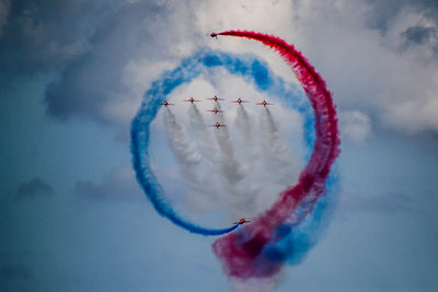 Airplane flying against sky