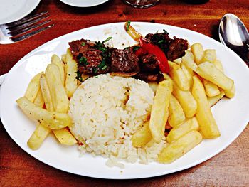 Close-up of served food