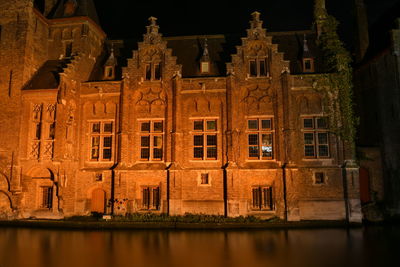 Old building in city at night