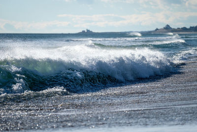 Waves rushing towards shore