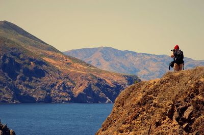 Man standing on mountain