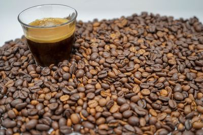 Close-up of coffee cup on table