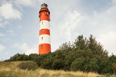 Low angle view of lighthouse against sky