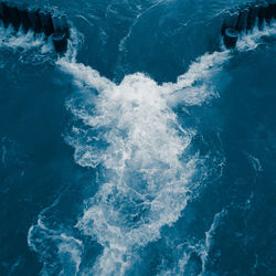 High angle view of swimming pool in sea