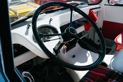 High angle view of vintage car