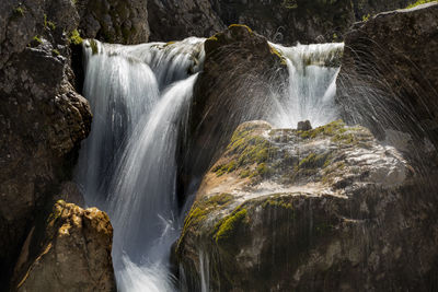 Scenic view of waterfall