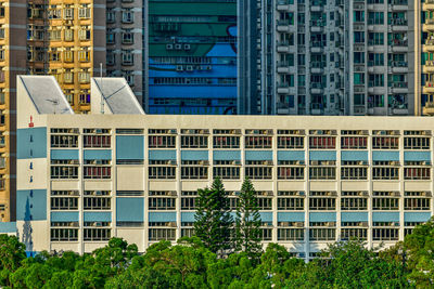 Low angle view of buildings in city