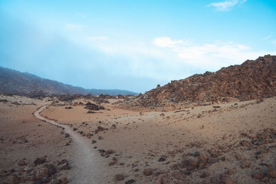 Scenic view of desert against sky