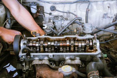 Automotive engine rooms of various brands