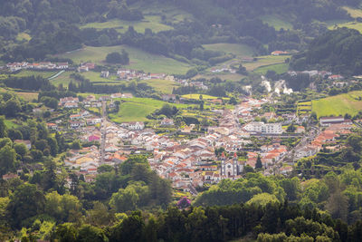 High angle view of townscape