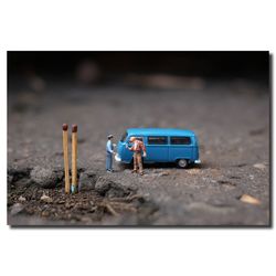 Close-up of toy at construction site