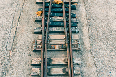 High angle view of railroad tracks