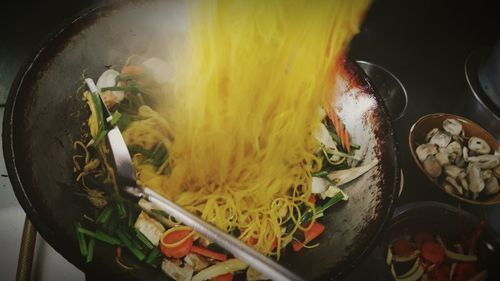 Close-up of food on table