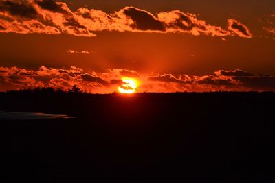 Scenic view of dramatic sky during sunset
