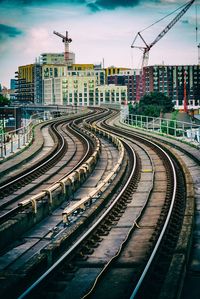 Railroad tracks against sky