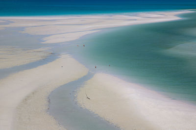 High angle view of people on beach