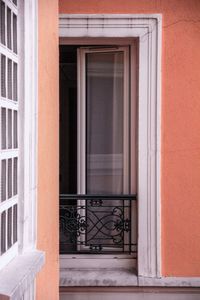 Closed door of building