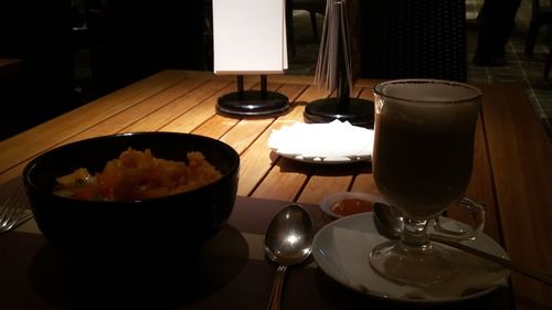 Close-up of food on table