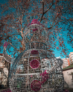 Low angle view of flower tree against sky