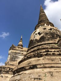 Low angle view of temple building against sky