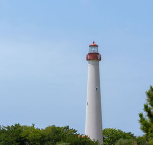 Low angle view of lighthouse against sky