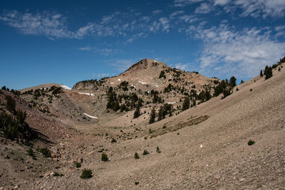 Panoramic view of arid landscape against sky