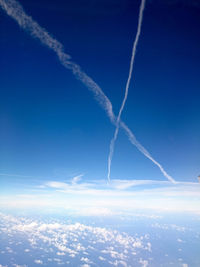 Low angle view of vapor trail in sky
