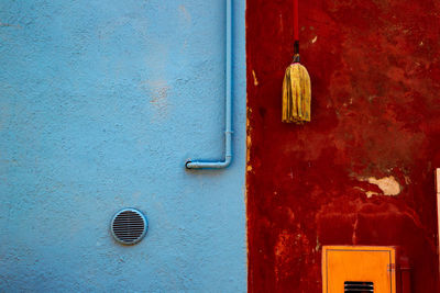 Closed door of building