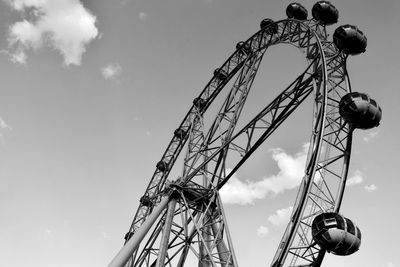 Low angle view of ferris wheel against sky