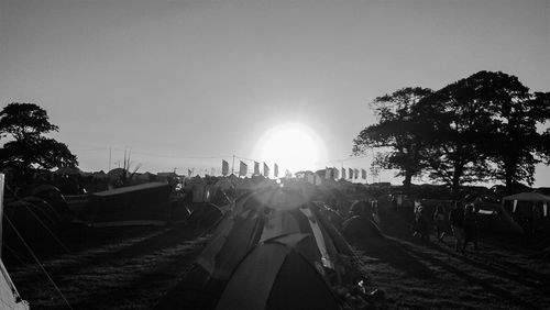 Panoramic shot of park against clear sky